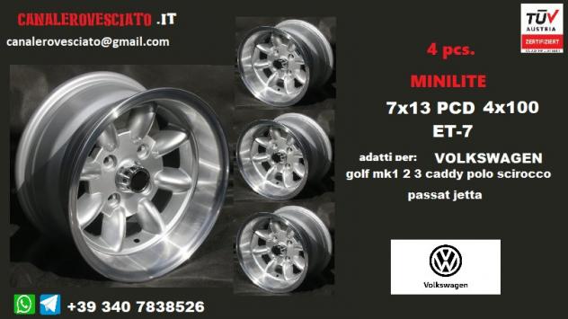 Cerchi minilite 7x 13 4x100 et-7 volkswagen VW