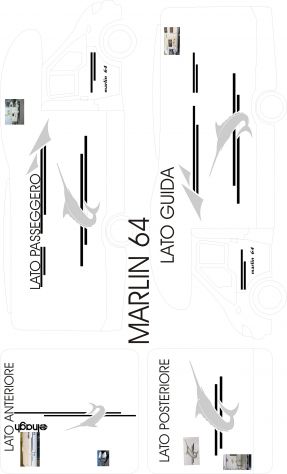 adesivi per camper marlin 64 in set come in foto con misure mancanti - Foto 6