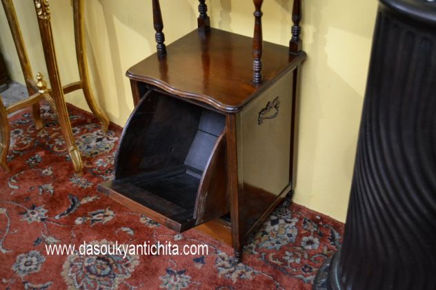 Antico mobile carboniera stile inglese Vittoriana - Foto 3