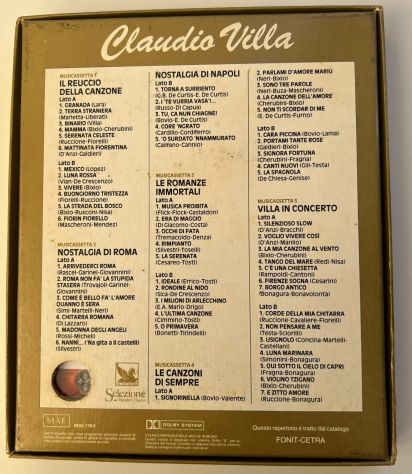 Claudio Villa - Cofanetto Box 5 Musicassette (MC) Selezione Reader's Digest - Foto 2