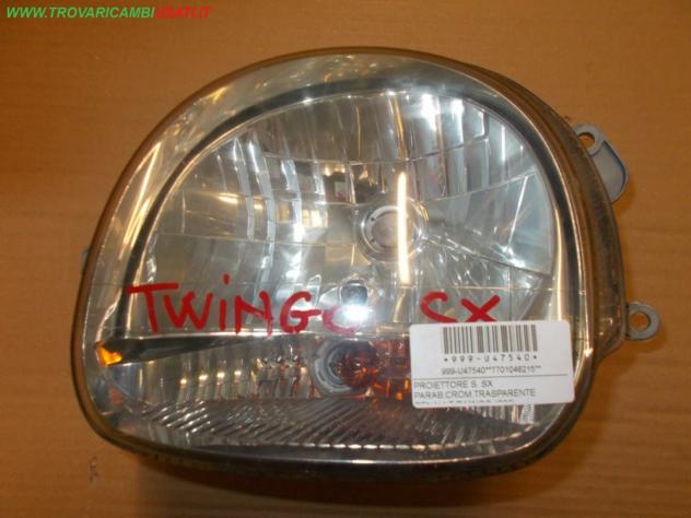 PROIETTORE S. SX PARAB.CROM.TRASPARENTE RENAULT TWINGO (C06)  Parti elettriche  Fanaleria  Proiettori  Proiettore ant. RENAULT - TWINGO - 01-09-1998 -
