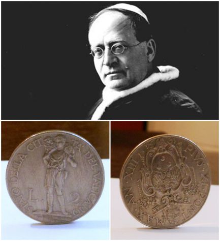 Vaticano, Pio XI (1929-1938): 2 lire 1934-XIII, SPL.
