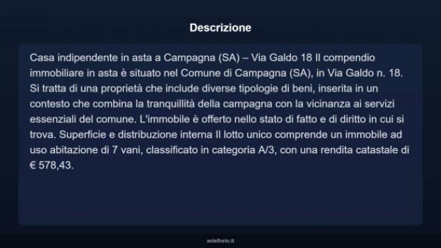 Immobile in asta di 105 m² in vendita a Campagna - Foto 3