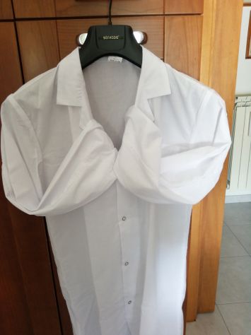 Camice Leggero Medico bottoni a press elastico polsi UNISEX Tasca interna TG48 - Foto 7
