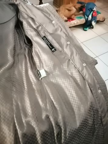 Piumino d'oca lungo marrone/grigio con cappuccio - Foto 9