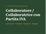 CollaboratoreCollaboratrice con Partita IVA  Fiscale Tributaria Societaria