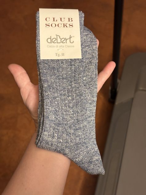 CALZE NUOVE CON CARTELLINO,UOMO,INTROVABILI,IN LINO,LEGGERE”DEBERT”MADE IN ITALY