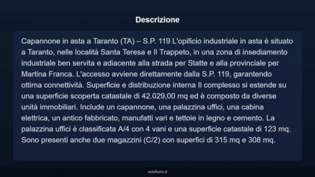 Immobile in asta di 43800 m² in vendita a Taranto - Foto 3