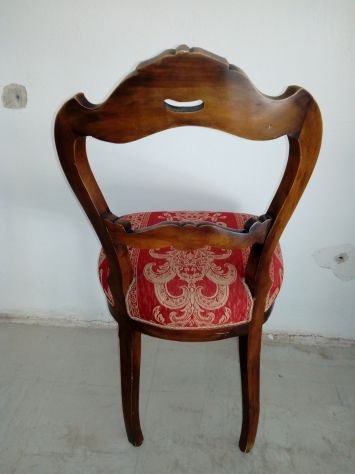 Sedie stile Luigi XVI in Legno Noce 4 pz imbottite - Foto 4
