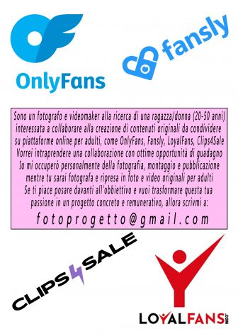 Modella per OnlyFans, Fansly, LoyalFans, Clips4Sale.....