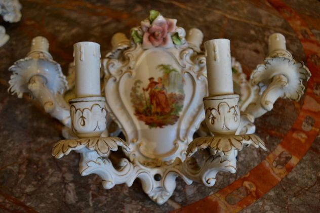 Tris di applique vintage in ceramica - Foto 5