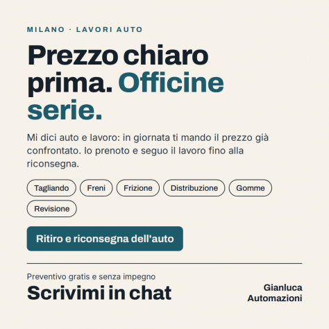 Lavori auto a Milano: prezzo chiaro prima, officine serie