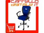 POLTRONA UFFICIO ERGONOMICA GIREVOLE IN MESH/ECOPELLE NERO BLU - DIREZIONAL &hellip;