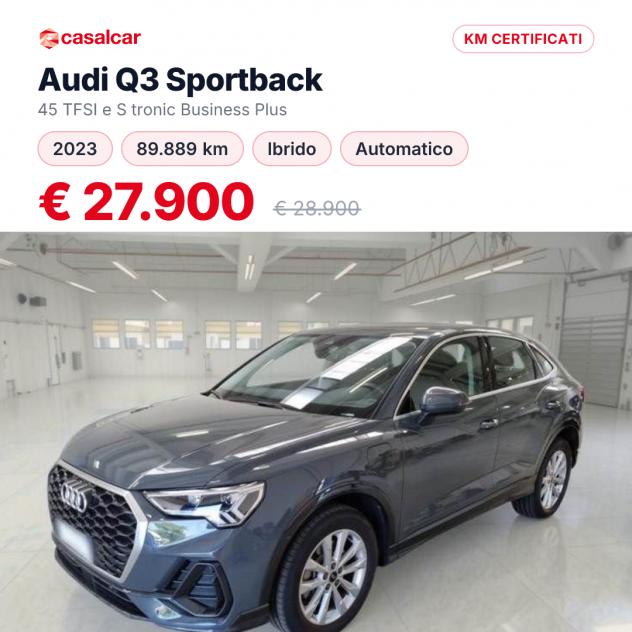 Audi Q3 Sportback 45 TFSI e S tronic Business Plus FINO A 3 ANNI DI GARANZIA