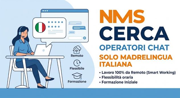 Operatore Chat Madrelingua Italiana - Lavoro da Remoto