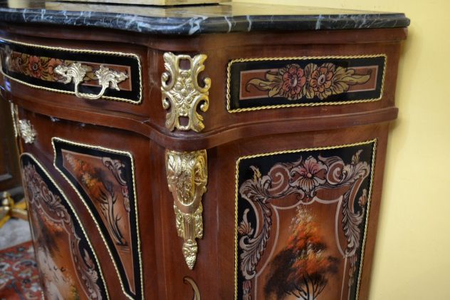 Servante stile Napoleone III dipinta a modo Vernis Marten - Foto 6