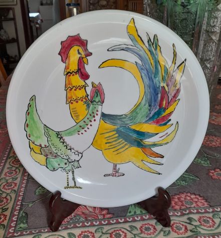 piatto in ceramica con supporto ligneo - Foto 6