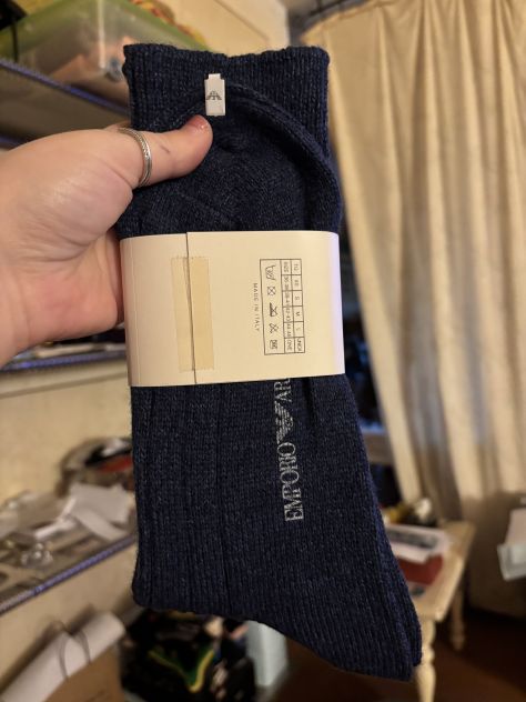 CALZE NUOVE IN LANA DA UOMO FIRMATE ORIGINALI EMPORIO ARMANI,MADE IN ITALY - Foto 7