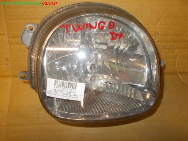 PROIETTORE D. PARAB.CROMATA TRASPARENTE RENAULT TWINGO (C06)  Parti elettriche  Fanaleria  Proiettori  Proiettore ant. RENAULT - TWINGO - 01-09-1998 -