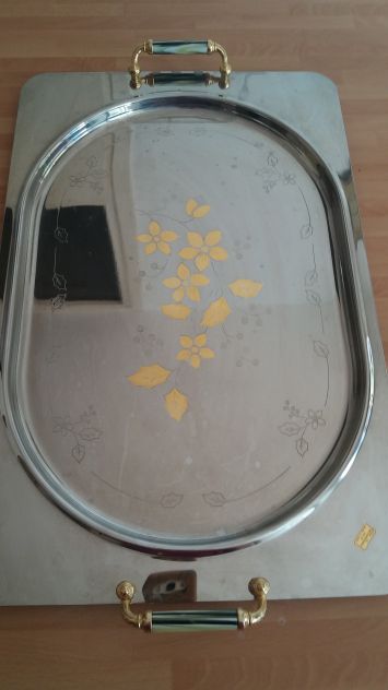 Vassoio inox rettangolare ricamato - Foto 2