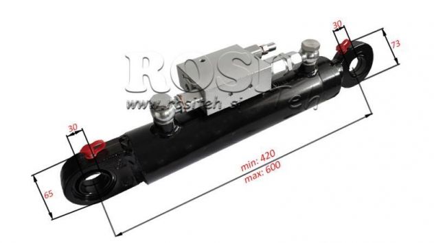 -CILINDRO IDRAULICO 60/40-180 CON VALVOLA DI INVERSIONE - ARATRO PER TERRA - Foto 2