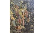 quadro arazzo originale indonesiano incorniciato su legno
