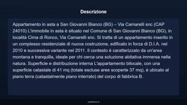 Immobile in asta di 41 m² in vendita a San Giovanni Bianco - Foto 9