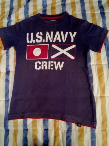 t shirt cotone col. navy anni 8/9 cm 128/134