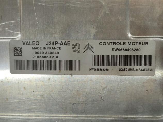 CENTRALINA MOTORE PEUGEOT 206 2° Serie SW9666498280 21586689-5 TU1A benzina 1124 (0309) - Foto 3