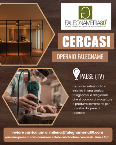 Cercasi Operaio Falegname