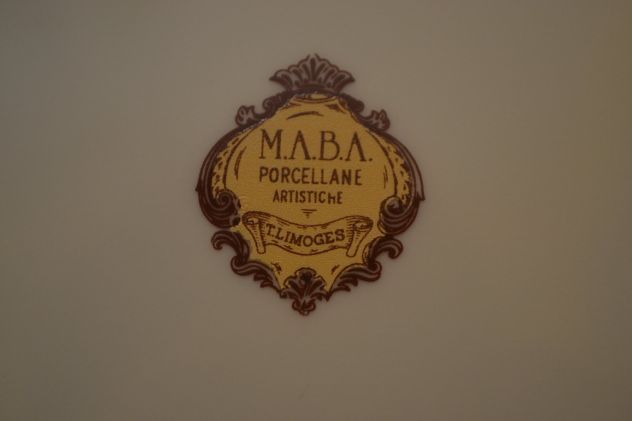 Caffettiera con piatto in porcellana T. Limoges M.A.B.A - Foto 9