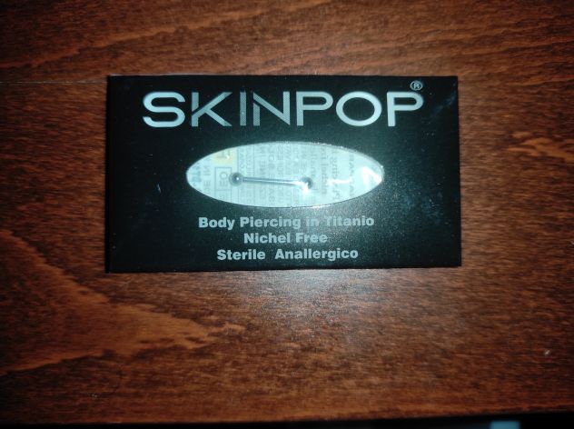 Piercing barbell in Titanio G-23 sterili - filettatura interna 1.2-12-3 Skinpop - Foto 2
