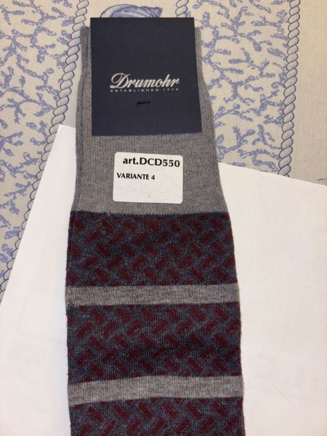 CALZE NUOVE DA UOMO IN COTONE E SETA FIRMATE ORIGINALI DRUMOHR,MADE IN ITALY - Foto 2
