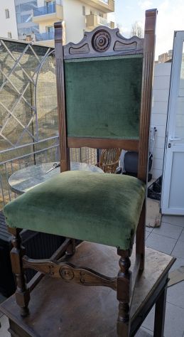 Sedie antiche velluto verde - Foto 4