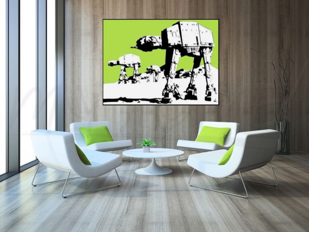 Quadro Pop Art Dart Fener Star Wars dipinto a mano