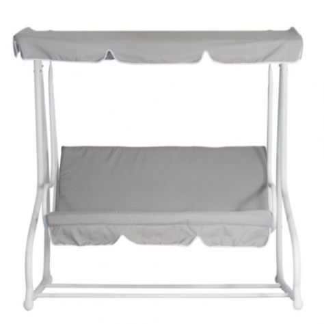 Linea Garden Friend Sdraio Basculante in Tubo di Acciaio ⌀ 25 mm e Telo in Textilene 450 gr, Colore Bianco