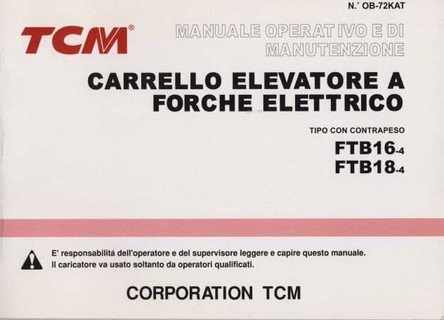 TCM FTB16-4 / TCM FTB18-4 Manuale uso e Manutenzione
