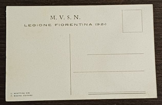 Cartolina 1925 c.a. Milizia - M.V.S.N. - 92° Legione Fiorentina. - Foto 3