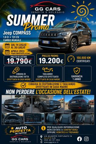 Jeep Compass 1.6 Multijet II 2WD Limited """SUMMER PROMO FINO AL 30/7/2026"""
