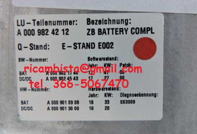 A0009824212 Mercedes C200 1.5 batteria - Foto 3