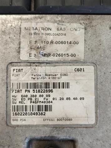 CENTRALINA MOTORE FIAT Panda 2° Serie 51822896 188A4000 bifuel/metano 1242 (0310) - Foto 2