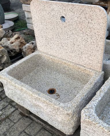 Lavello lavandino per cucina in pietra granito diorite 60cm - Foto 6