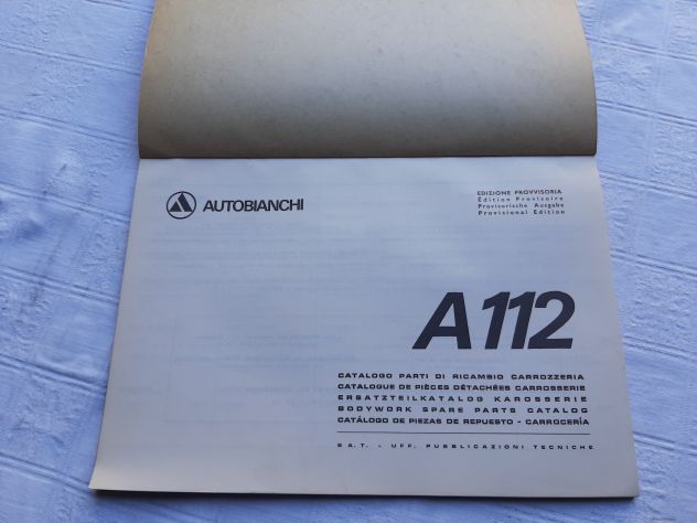 AUTOBIANCHI A 112 CATALOGO PARTI DI RICAMBIO  CARROZZERIA ORIGINALE - Foto 2