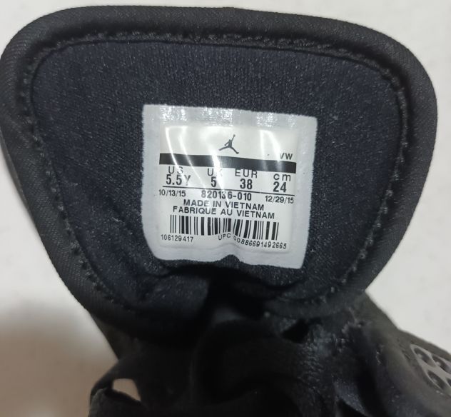 Scarpe Nike Air Jordan 1 Flight 4 all Black misura 38 - Foto 2