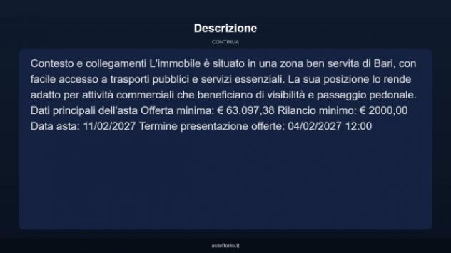 Immobile in asta di 29 m² in vendita a Bari - Foto 4