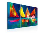 Dipinto Con 4 Barche Arredalacasa Cm.120x80