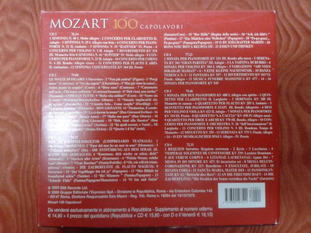 COFANETTO CD AUDIO "MOZART 100 CAPOLAVORI" - Foto 6