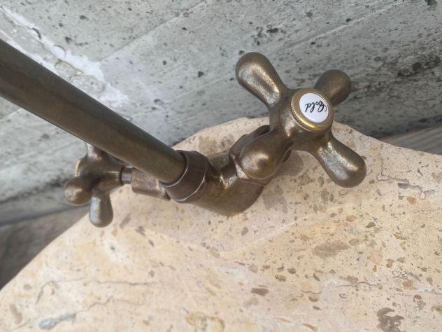 Lavabo lavandino da appoggio in pietra beige 1 - Foto 3