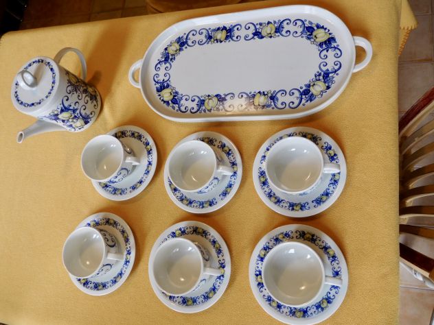 Servizio da the in fine porcellana VILLEROY &amp; BOCH Cadiz Septfontaines+vassoio - Foto 2