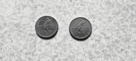 Monete 50 lire 1977 1978 Vulcano
